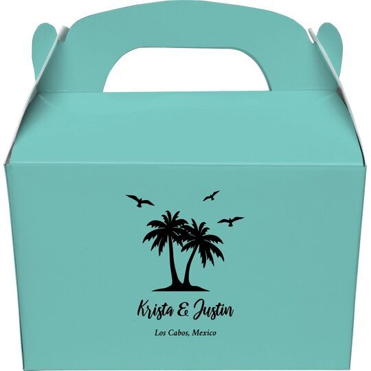 Palm Tree Island Gable Favor Boxes